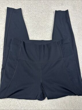 💥All in Motion silky black high rise jogger leggings yoga pants, pockets, XL